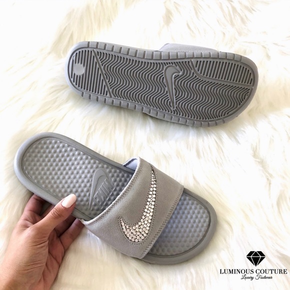 Swarovski® Nike Benassi JDI Leather Sandal Slide - Picture 6 of 8